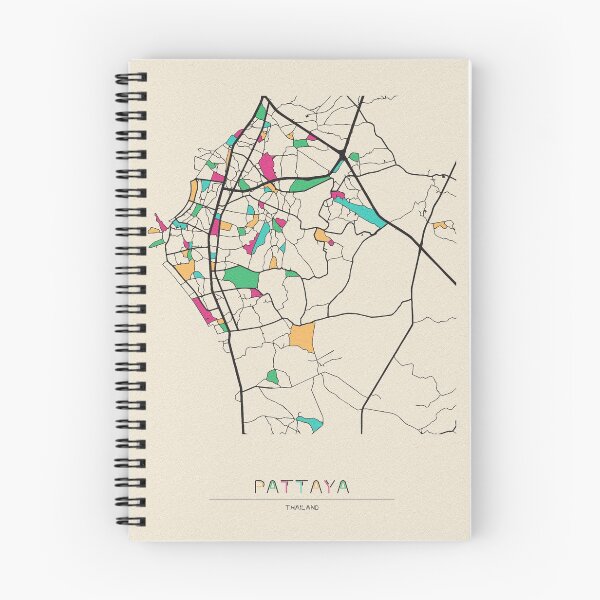 Item preview, Pattaya, Thailand Street Map designed and sold by A Deniz Akerman.