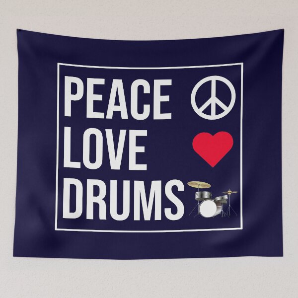 Item preview, Peace Love Drums designed and sold by CatArtStore.