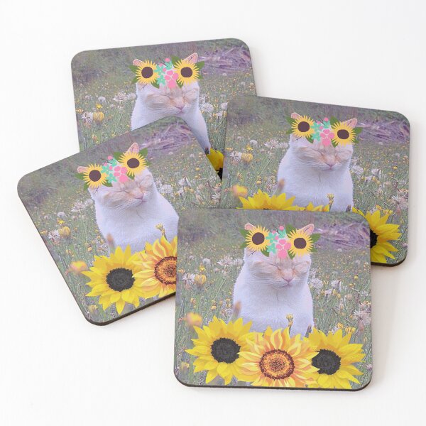 Item preview, Cat chilling in flower field designed and sold by SpicyCherrys.