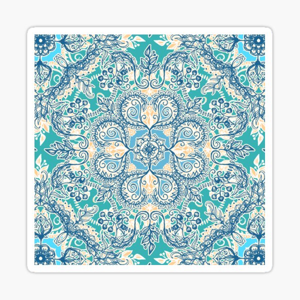 Item preview, Gypsy Floral in Teal & Blue designed and sold by micklyn.