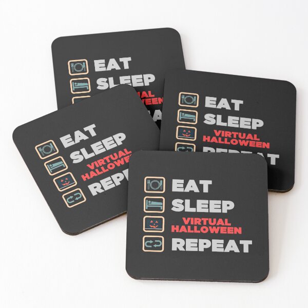 Item preview, EAT SLEEP VIRTUAL HALLOWEEN REPEAT - Funny Halloween Icon And Text designed and sold by leo121687.