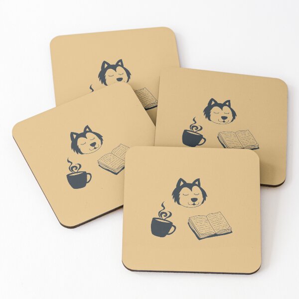 Item preview, Dogs books and coffee pattern and sticker pack designed and sold by JokeGysen.