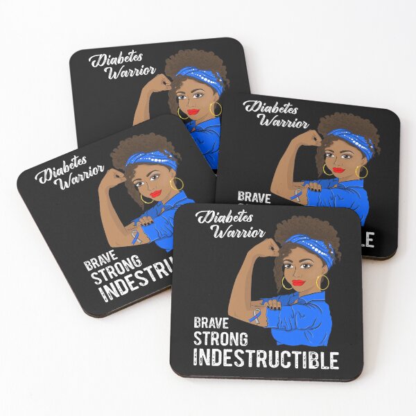 Item preview, Diabetes Warrior Indestructible t1d t2d Black Girl Awareness designed and sold by ZNOVANNA.