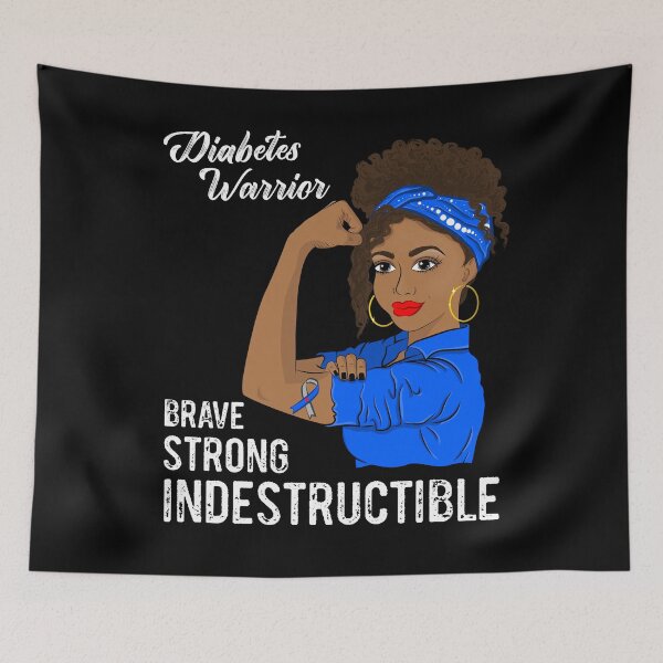 Item preview, Diabetes Warrior Indestructible t1d t2d Black Girl Awareness designed and sold by ZNOVANNA.