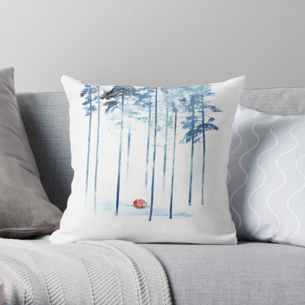 Sleeping in the woods Throw Pillow