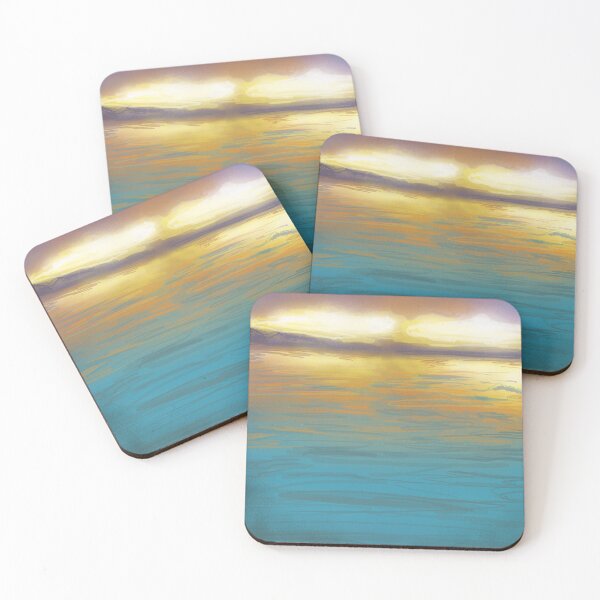 Item preview, Lummi Island Beach Sunset Painting designed and sold by colorfulclaire.
