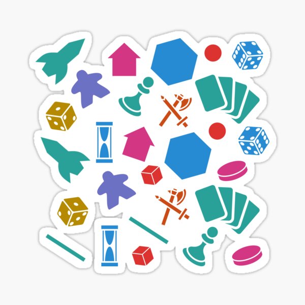 "Board Game Parts" Sticker for Sale by sportsmeeple Redbubble