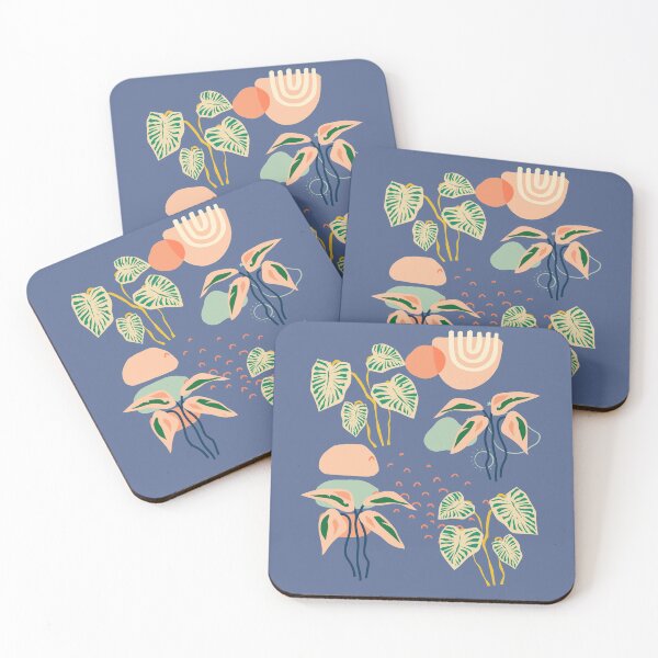 Item preview, Boho Easthetic Monstera Girly Pastel Pattern designed and sold by cation-studio.