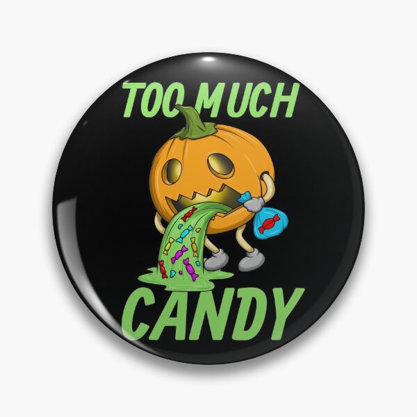 Item preview, Too Much Candy Jack O Lantern Halloween Puking Pumpkin Gear designed and sold by DynamicDesign.