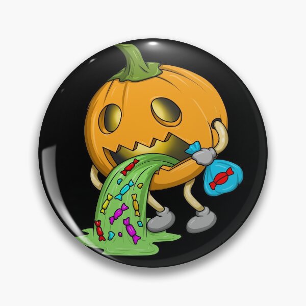 Item preview, Puking Pumpkin Too Much Candy Jack O Lantern Halloween Gear designed and sold by DynamicDesign.