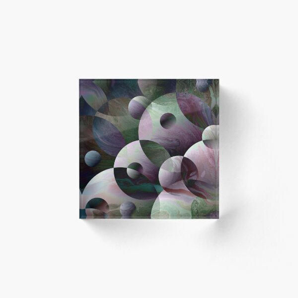 Orbs 3: round spheres abstract Acrylic Block