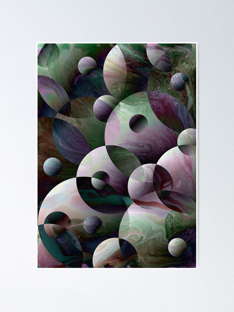 Alternate view of Orbs 3: round spheres abstract Poster