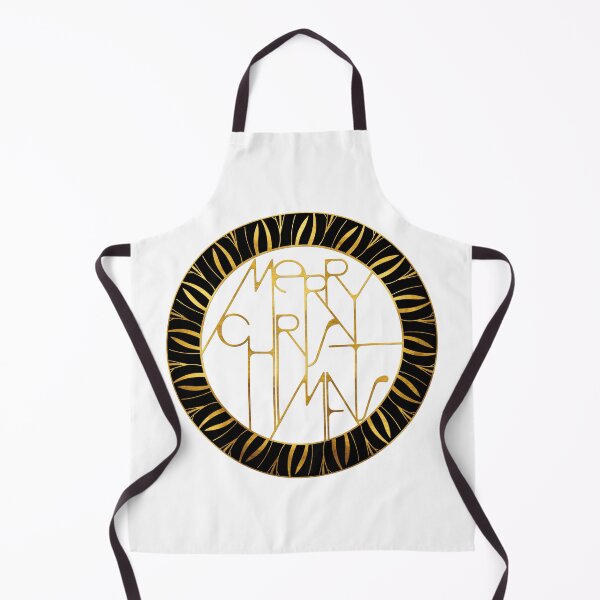 Item preview, Merry Christmas Happy New Year Typography Badge - Gold Black Holiday Gift designed and sold by © Maya Lavda || wocado.
