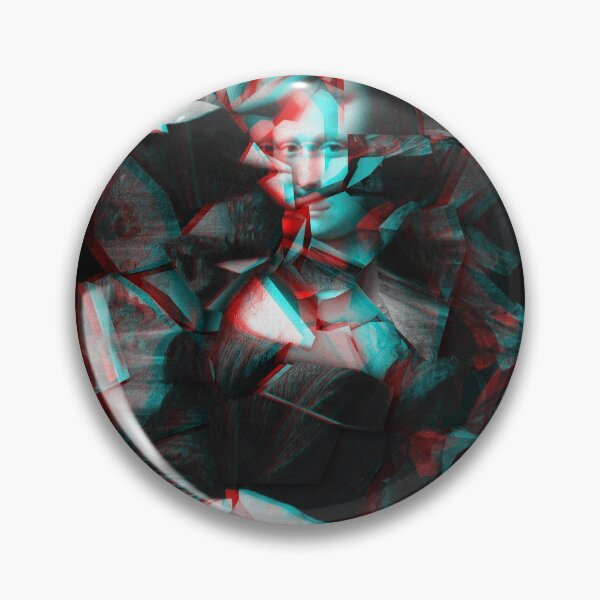 Item preview, Mona Lisa Shattered 3D Stereoscopic (Black/White/Red/Cyan) designed and sold by hyproinc.