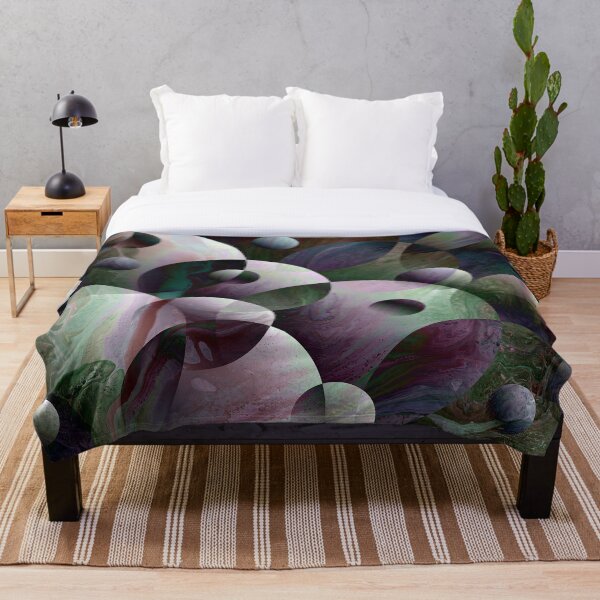 Orbs 3: round spheres abstract Throw Blanket