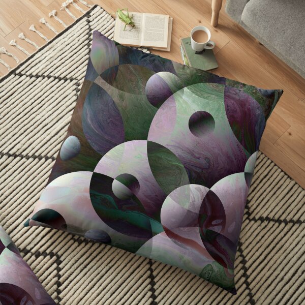 Orbs 3: round spheres abstract Floor Pillow