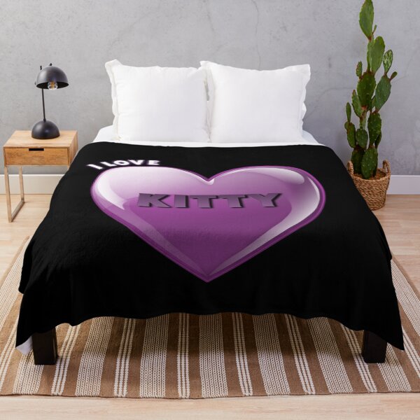 Item preview, I love Kitty glossy purple Heart designed and sold by mimi-and-dodo.