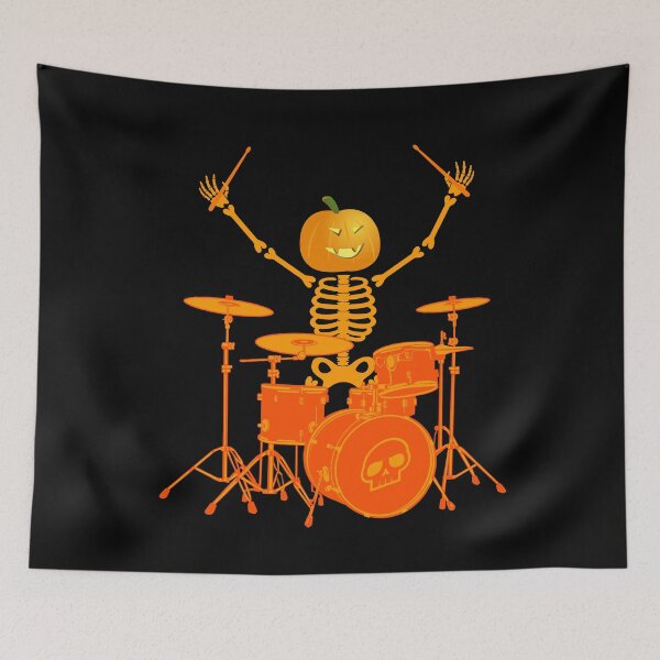 Item preview, Skeleton Drummer Pumpkin Halloween designed and sold by playloud.