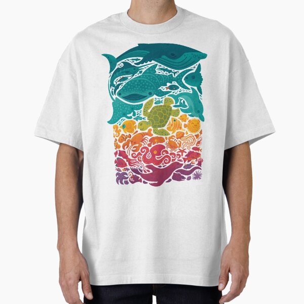 Aquatic Spectrum : Light blue Oversized T-Shirt