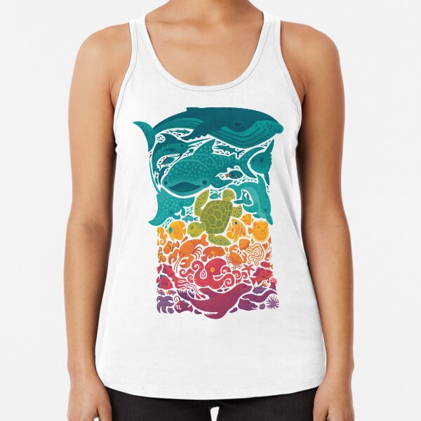 Aquatic Spectrum : Light blue Racerback Tank Top