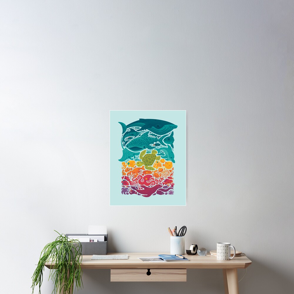 Aquatic Spectrum : Light blue Poster