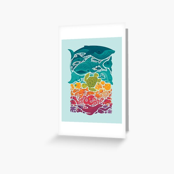 Aquatic Spectrum : Light blue Greeting Card
