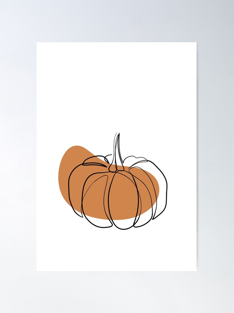 Minimalist 2024 Hand Drawn Pumpkin on Canvas