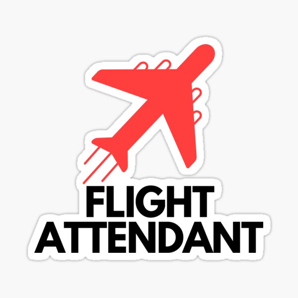 Flight Attendant (Cabin Crew) - With Airplane Flying Sticker