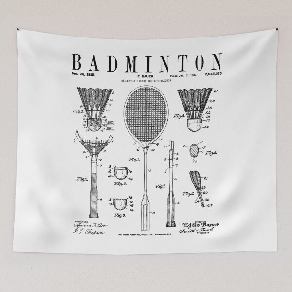 Item preview, Badminton Old Vintage Patent Drawing Print designed and sold by GrandeDuc.