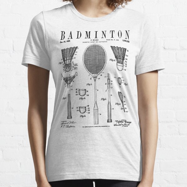 Badminton Old Vintage Patent Drawing Print Essential T-Shirt