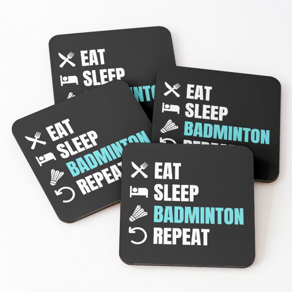 Item preview, Eat Sleep Badminton Repeat Blue designed and sold by Web CreationsNL.