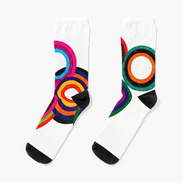 Heathered Circles Doodle Art Socks