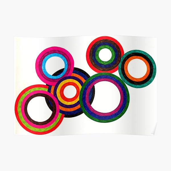 Heathered Circles Doodle Art Poster