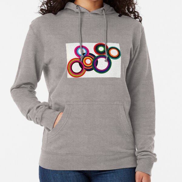 Heathered Circles Doodle Art Lightweight Hoodie