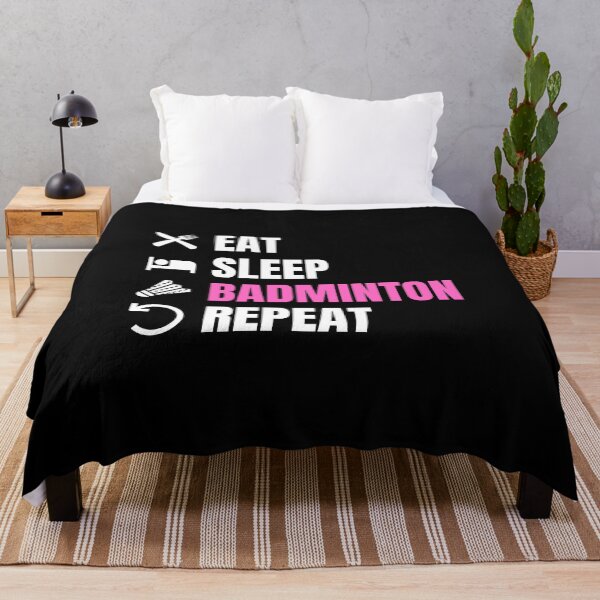 Item preview, Eat Sleep Badminton Repeat Pink designed and sold by Web CreationsNL.