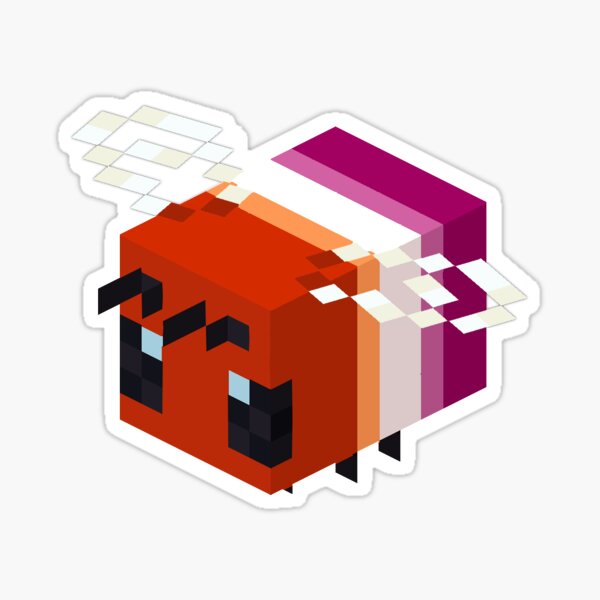 Agender Flag Minecraft Bee Sticker By Astrocyti Redbubble