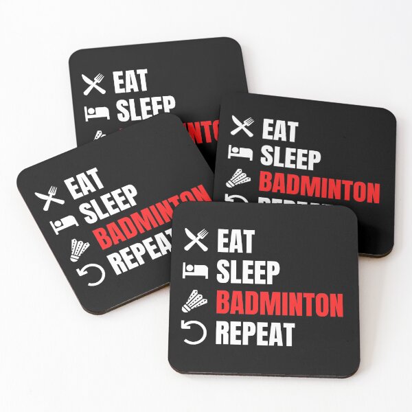 Item preview, Eat Sleep Badminton Repeat Red designed and sold by Web CreationsNL.