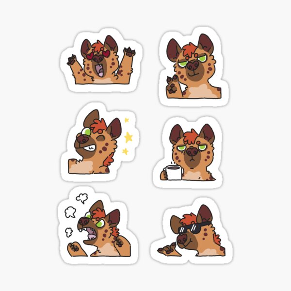 Item preview, Hyena Expression Sticker Pack designed and sold by CC Art.