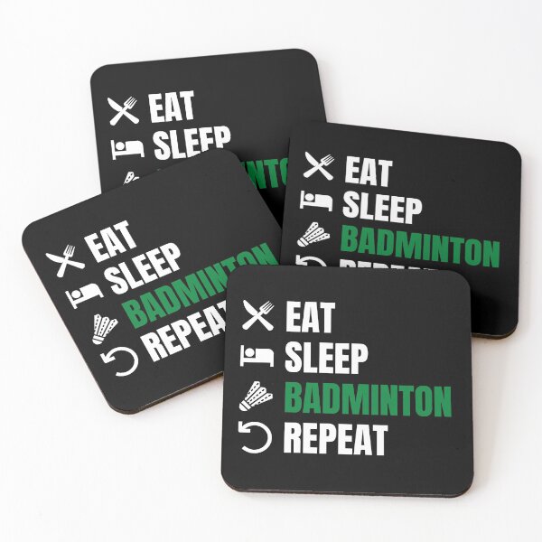 Item preview, Eat Sleep Badminton Repeat Green designed and sold by Web CreationsNL.