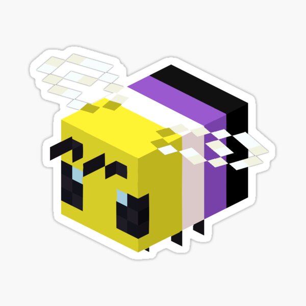 Nonbinary Flag Minecraft Bee Sticker By Astrocyti Redbubble