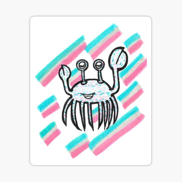 Trans Crab Sings Sticker