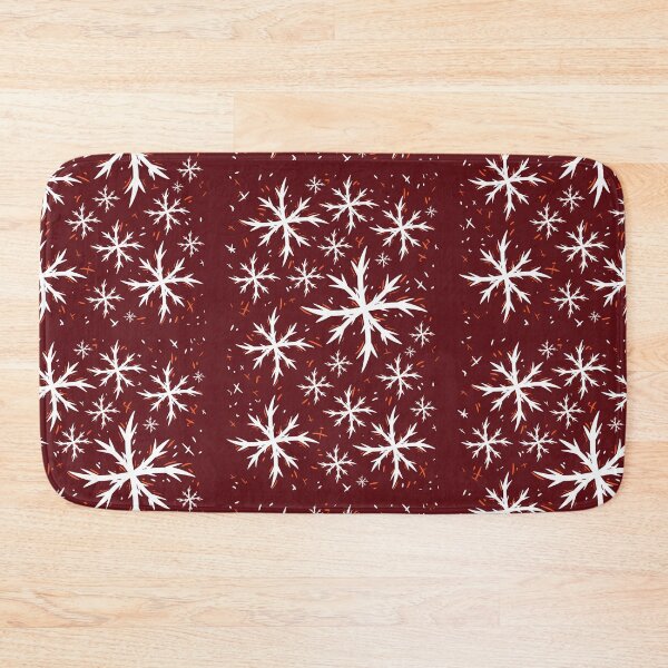 Item preview, frosty scandinavian Snowflakes on a maroon background pattern design designed and sold by thisislaz.