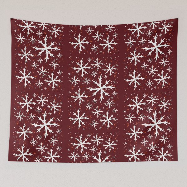 Item preview, frosty scandinavian Snowflakes on a maroon background pattern design designed and sold by thisislaz.