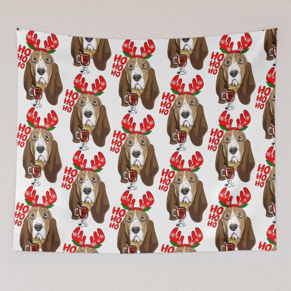 Item preview, Christmas Basset Hound designed and sold by OrnamentallyYou.