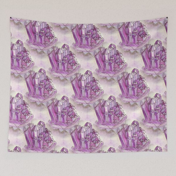 Item preview, Amethyst Crystal Sketch in Watercolour designed and sold by Clare Walker.