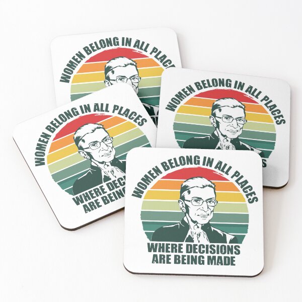 Item preview, RGB, Ruth Bader Ginsburg, atardecer retro, las mujeres pertenecen a lugares donde se toman decisiones, designed and sold by Flags And co.