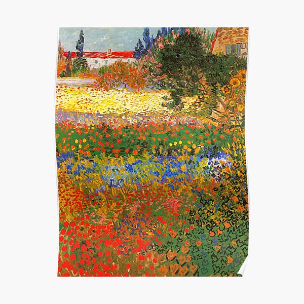 Flower Garden - Vincent Van Gogh - Garden in Bloom, Arles Poster