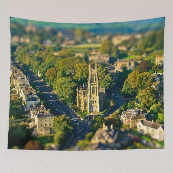 Item preview, St Stephen's Church - Aerial Tilt-shift Image of Bath, Somerset, UK  designed and sold by FOLK ART FUSION by heidiannemorris.
