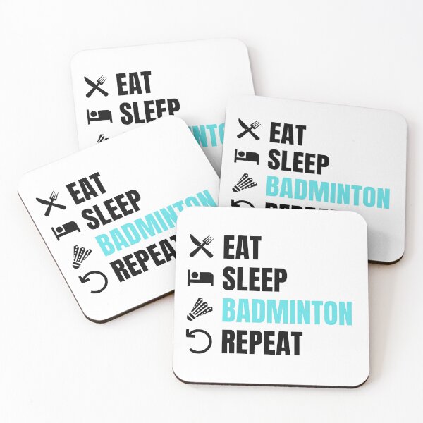 Item preview, Eat Sleep Badminton Repeat Blue designed and sold by Web CreationsNL.