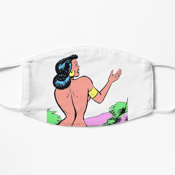 kawaii 70s cartoon tshirts/anime/lady/traditional/retro/vintage gold/ocean/travel/80s 90s anime Flat Mask